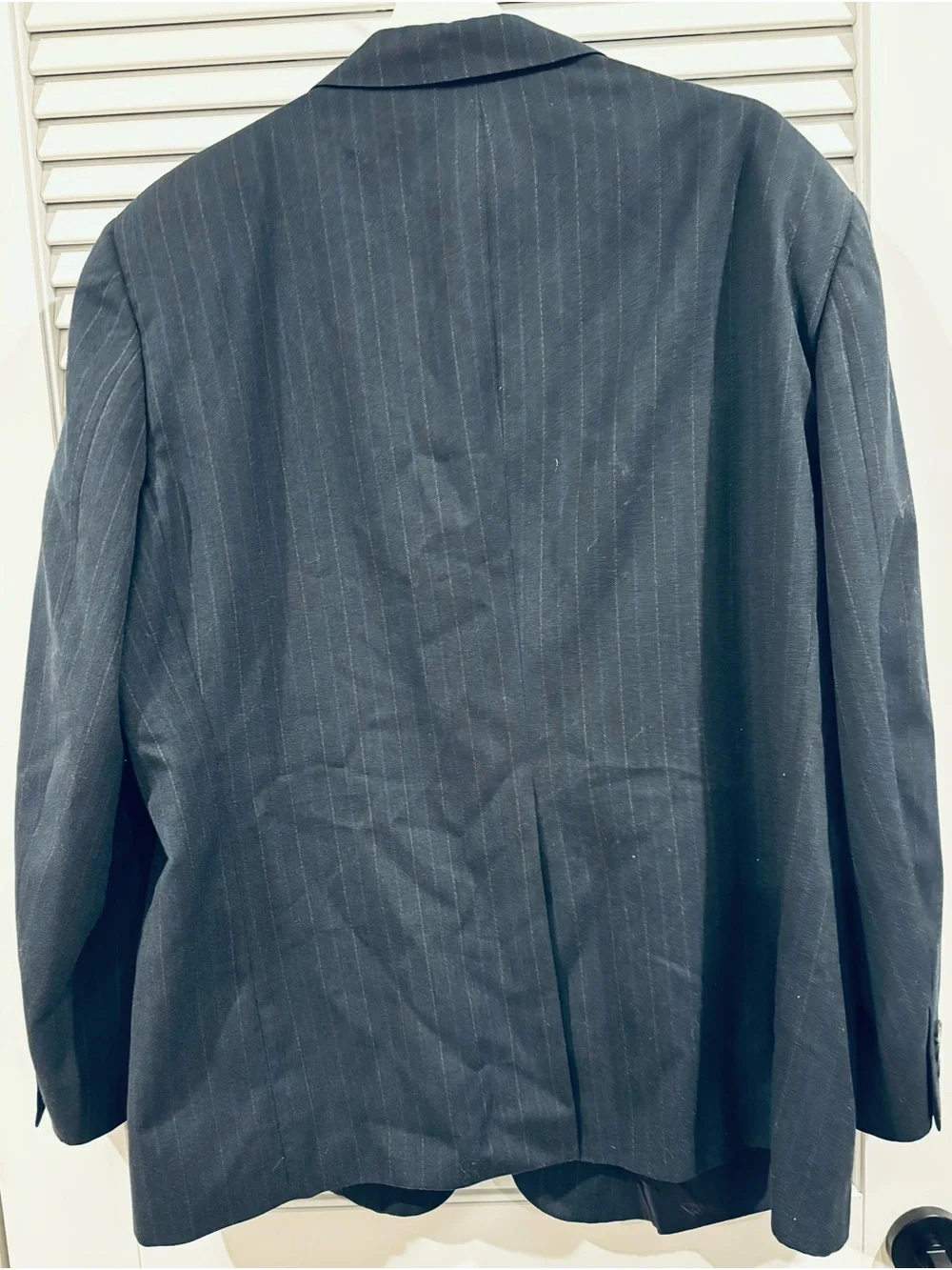 Vintage Christian Dior Monsieur Navy Pinstripe 2 Piece Suit Blazer Pants COA